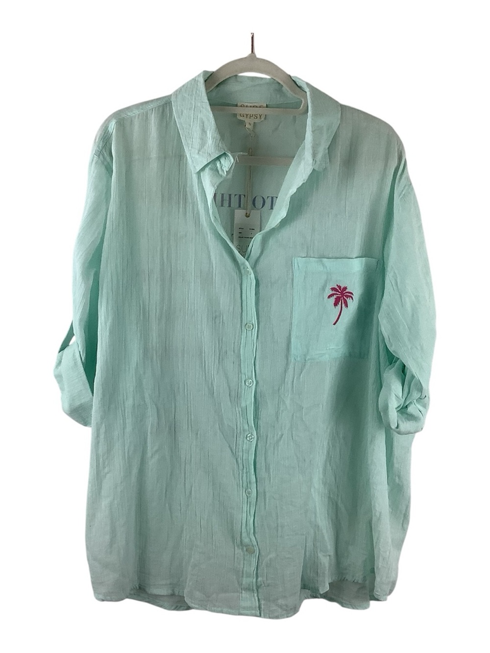NWT Surf Gypsy Cotton Boyshirt Swim Cover Up Small